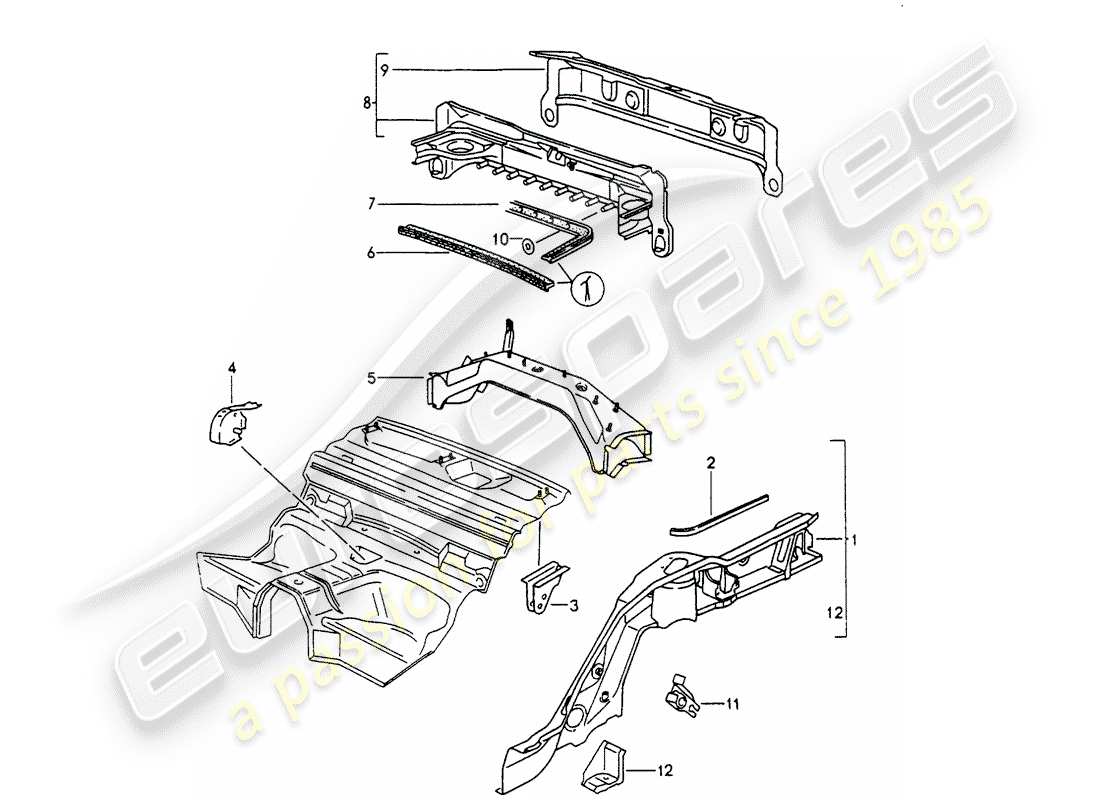 porsche 993 (1998) frame part diagram