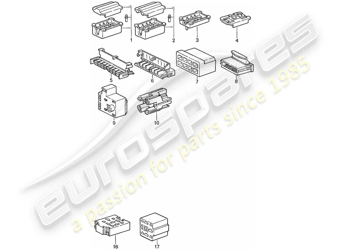 porsche 911 (1989) connector housing part diagram