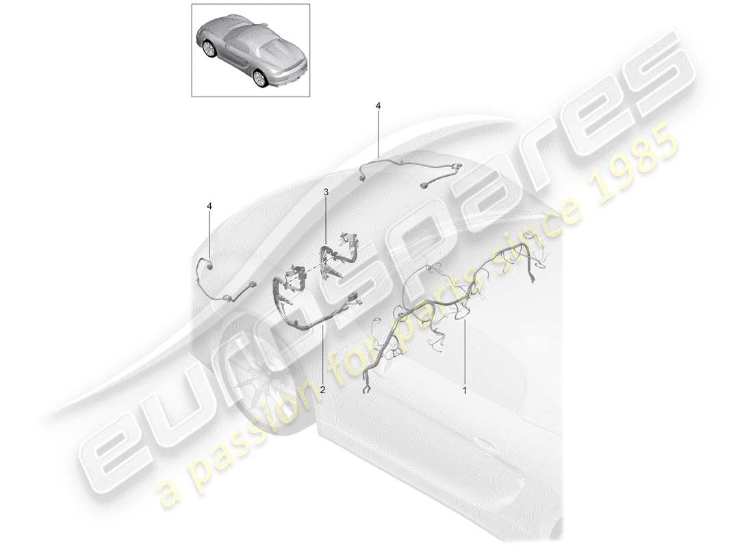 porsche 2016 wiring harnesses parts diagram