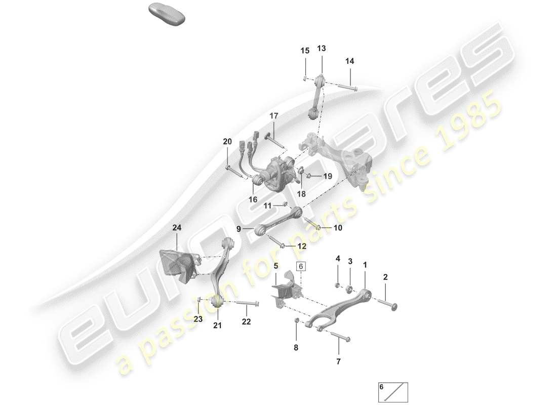 porsche 992 (2020) rear axle part diagram