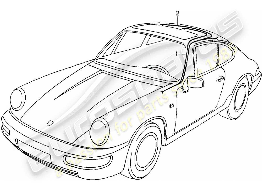 porsche 964 (1990) wiring harnesses - passenger compartment part diagram