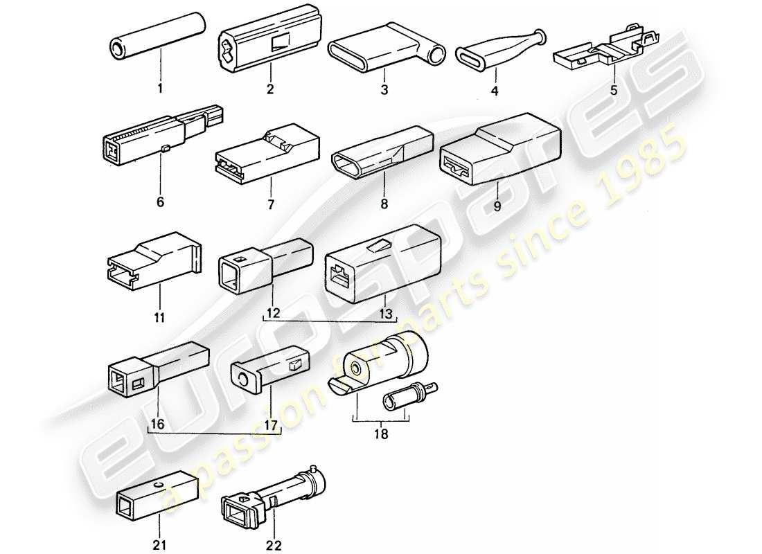 porsche 911 (1989) butt connector - connector housing part diagram