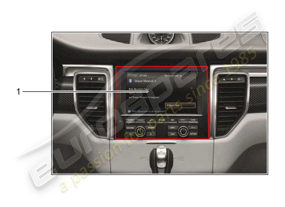 porsche tequipment macan (2020) mobile phone part diagram