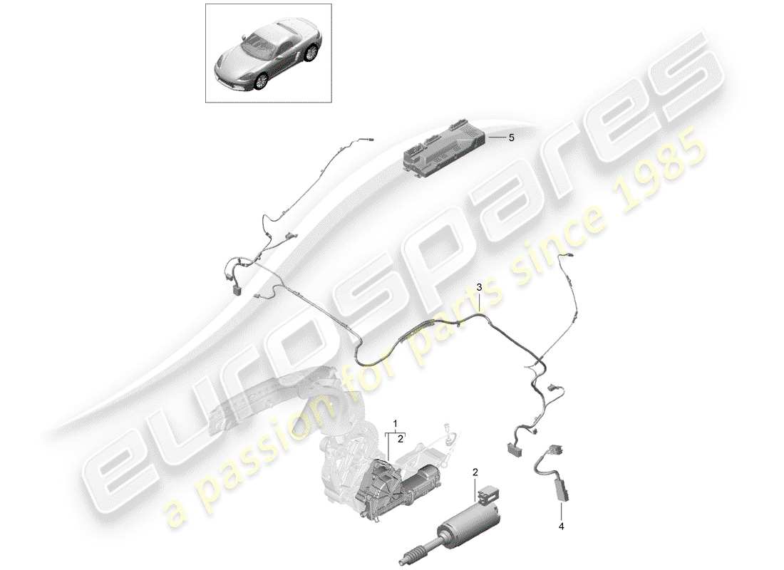 porsche 718 boxster (2020) top stowage box part diagram