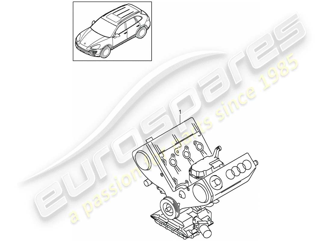 porsche cayenne (2009) long block part diagram