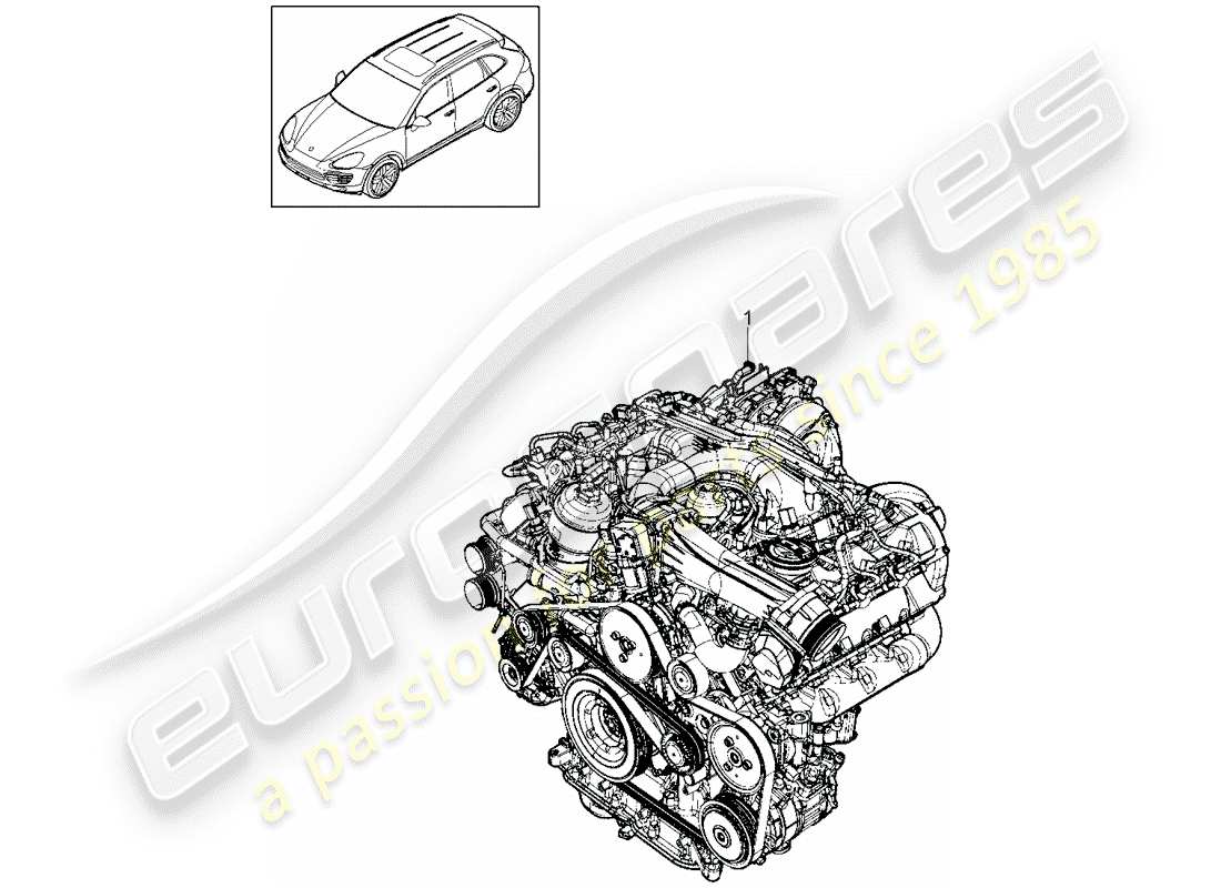 porsche cayenne e2 (2018) replacement engine part diagram