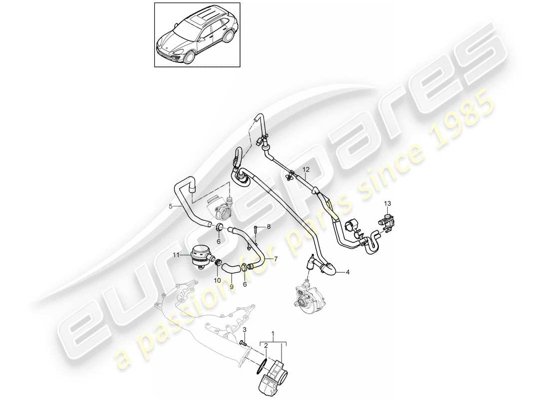 porsche cayenne e2 (2013) throttle body part diagram