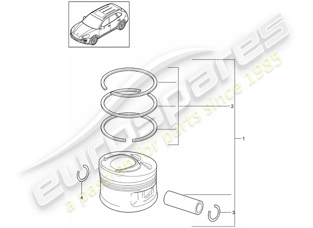 porsche cayenne e2 (2013) piston part diagram