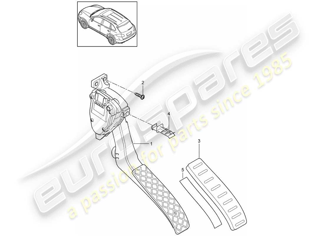 porsche cayenne e2 (2016) pedals part diagram