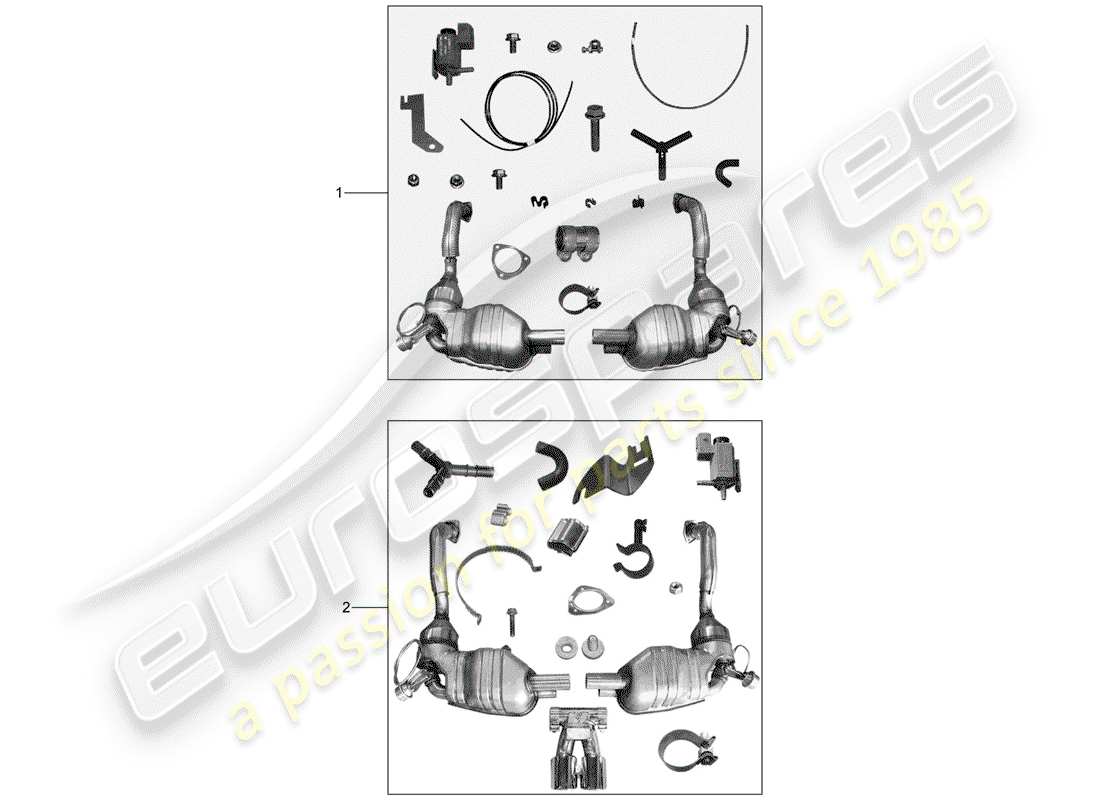 porsche tequipment catalogue (2001) exhaust system parts diagram