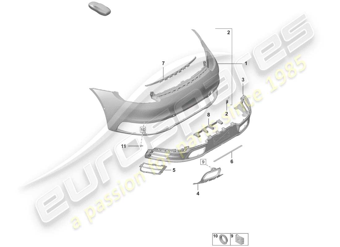 porsche 2019 bumper parts diagram