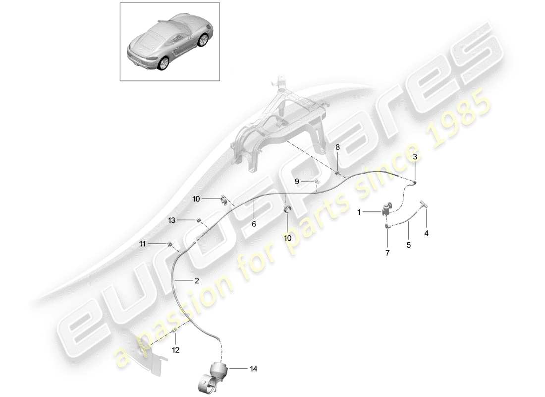 porsche 718 cayman (2018) exhaust system parts diagram