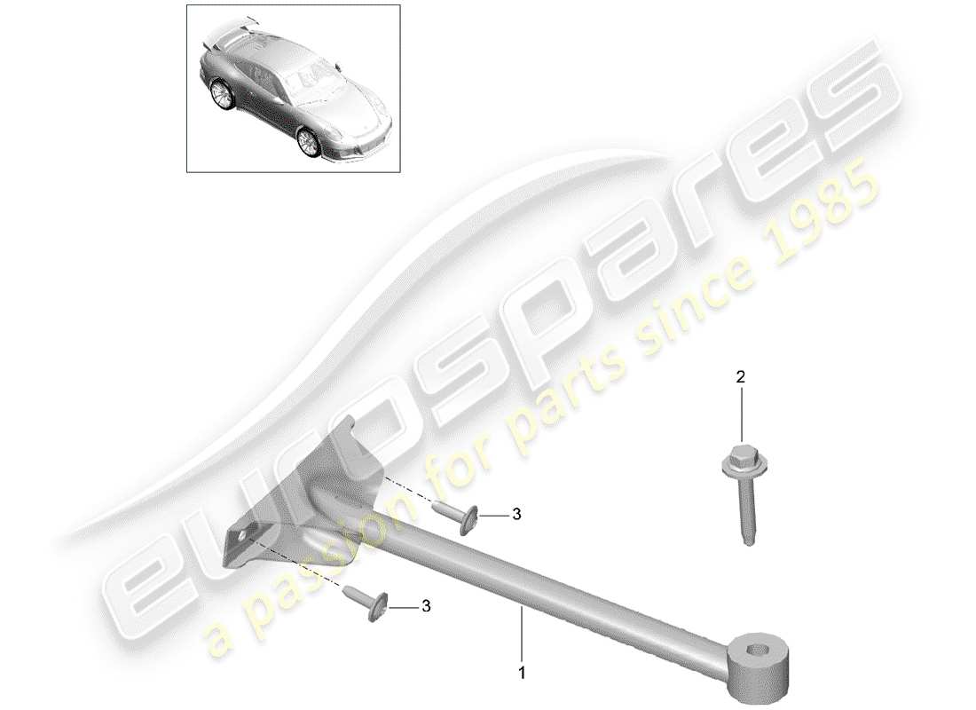 porsche 991r/gt3/rs (2015) dome strut parts diagram