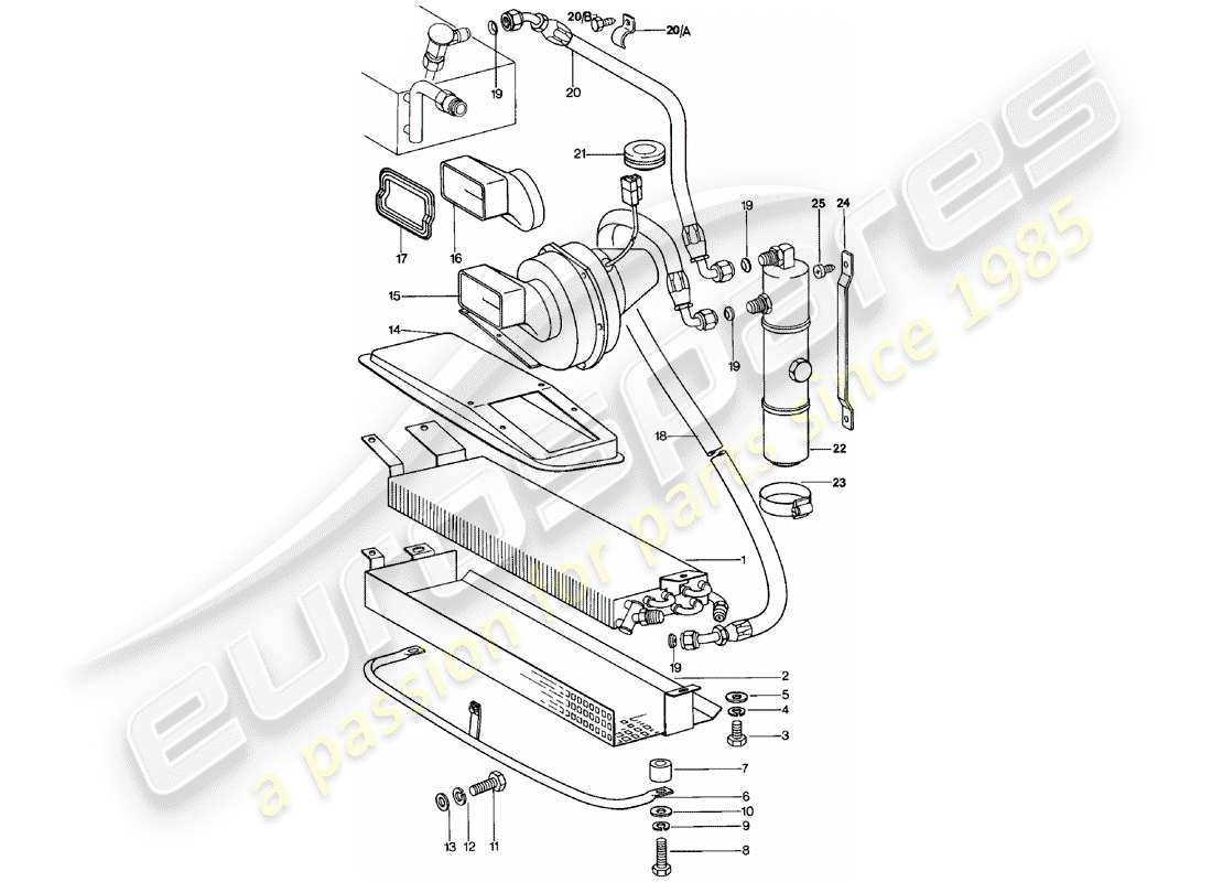 porsche 911 (1983) capacitor - refrigerant line - accessories and others part diagram