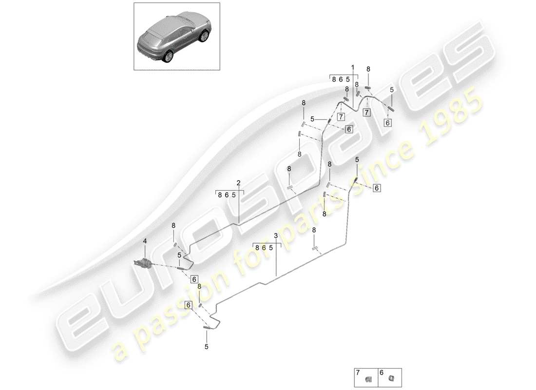 porsche macan (2020) fuel line part diagram