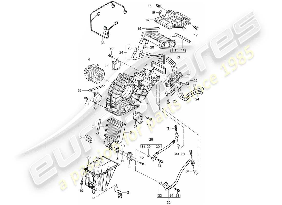 porsche cayenne (2009) air conditioner part diagram