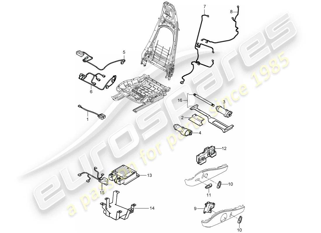 porsche 997 gt3 (2007) wiring harnesses parts diagram