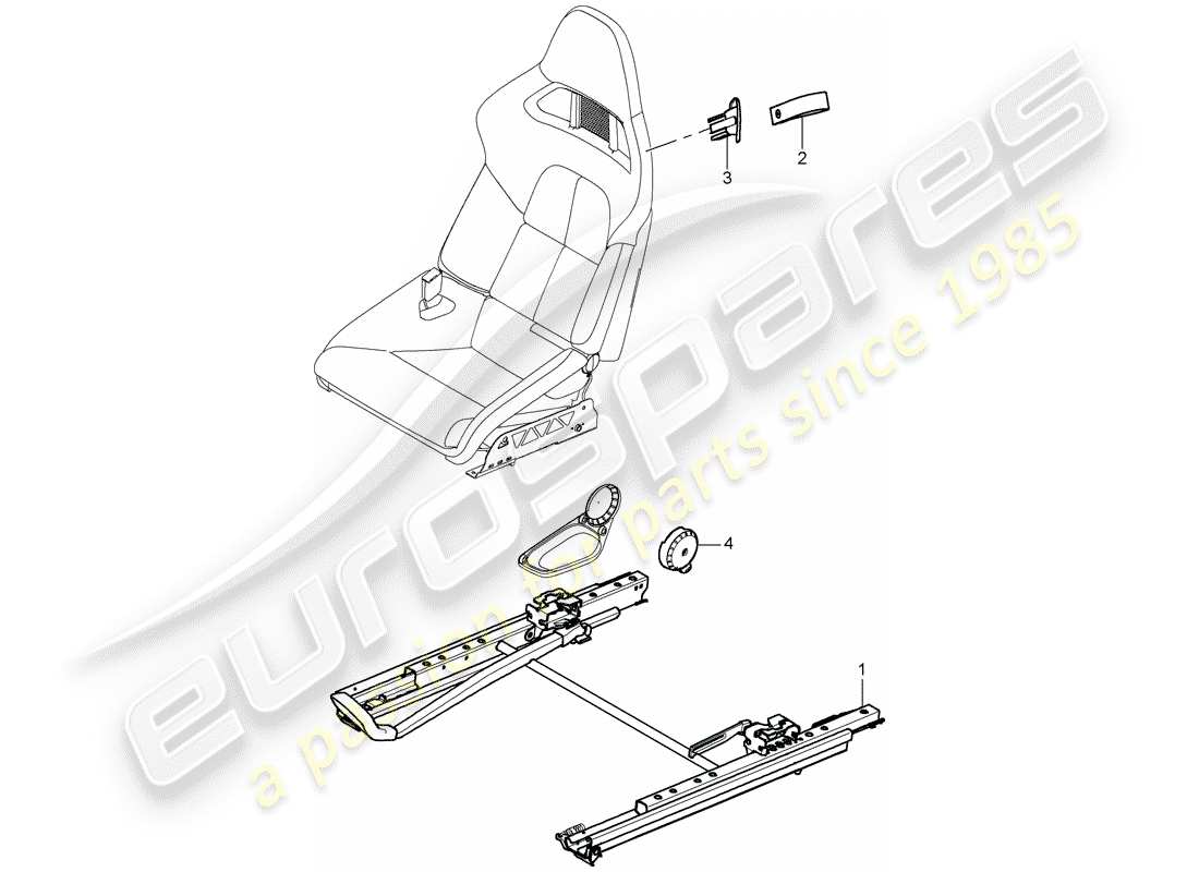 porsche cayman 987 (2008) seat parts diagram