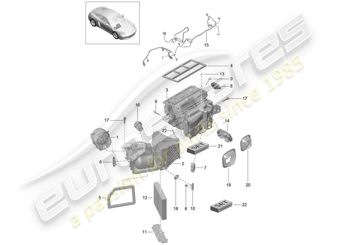 porsche 718 cayman (2019) air conditioner parts diagram