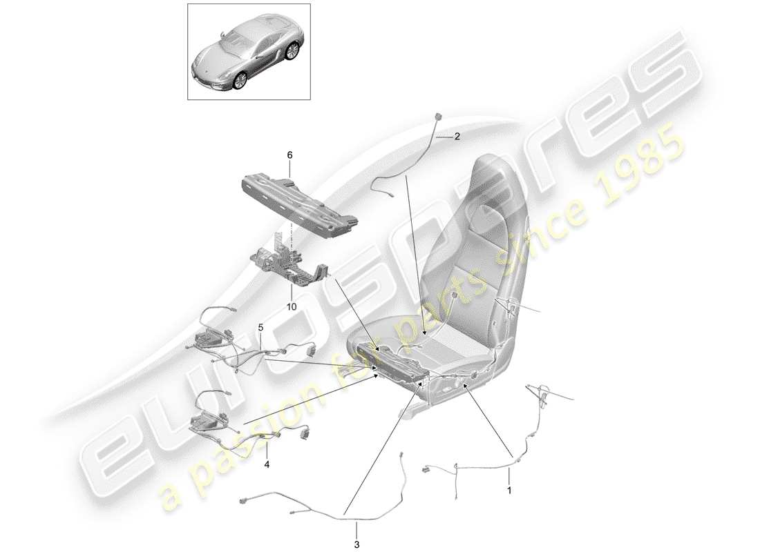 porsche cayman 981 (2016) wiring harnesses parts diagram