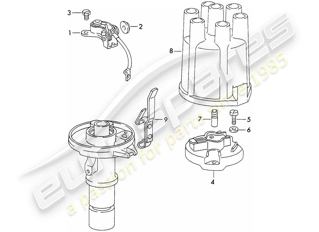 porsche 911 (1973) distributor - - marelli - - d >> - mj 1971 part diagram