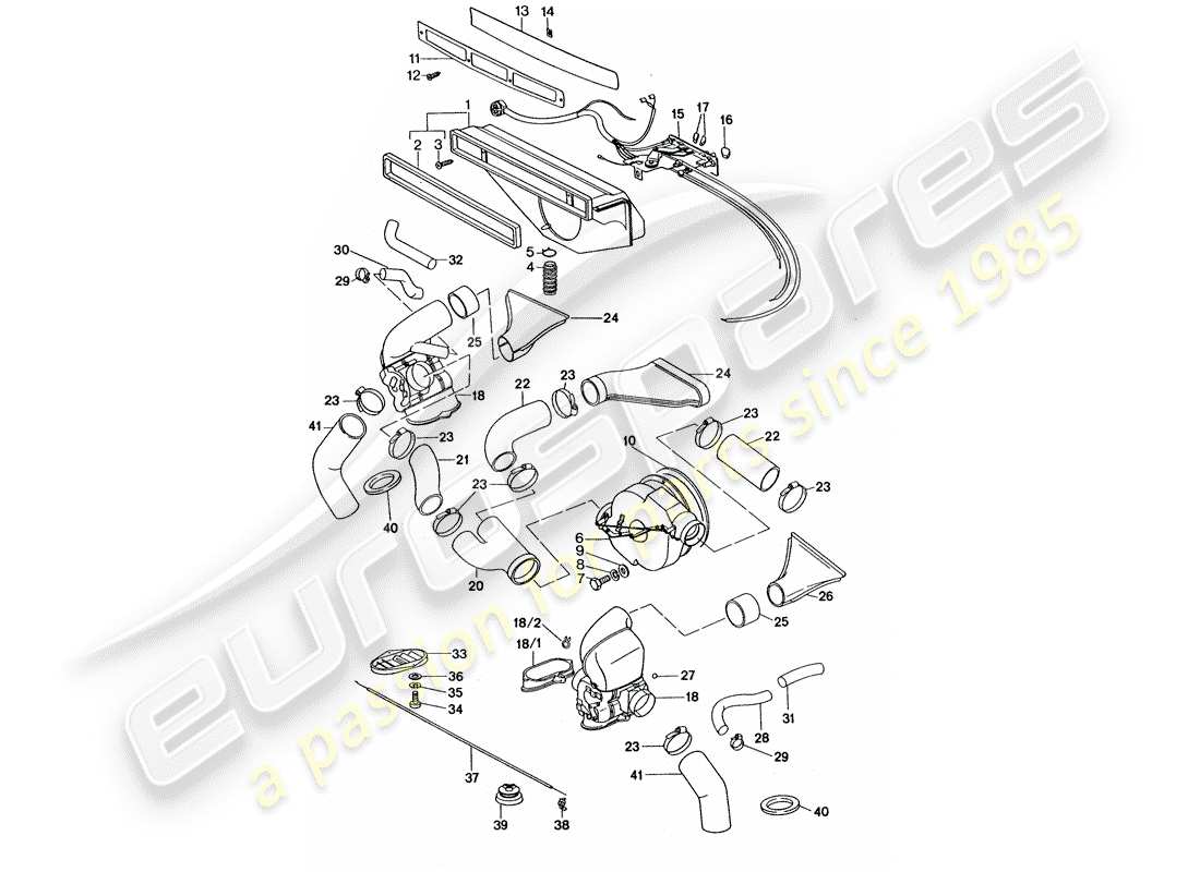 porsche 911 turbo (1977) ventilation - heating system 2 - d - mj 1977>> part diagram