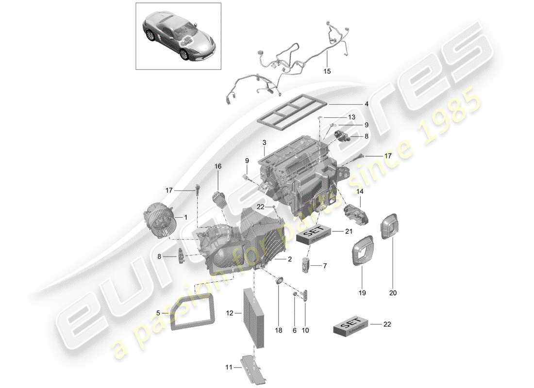 porsche 718 boxster (2020) air conditioner part diagram