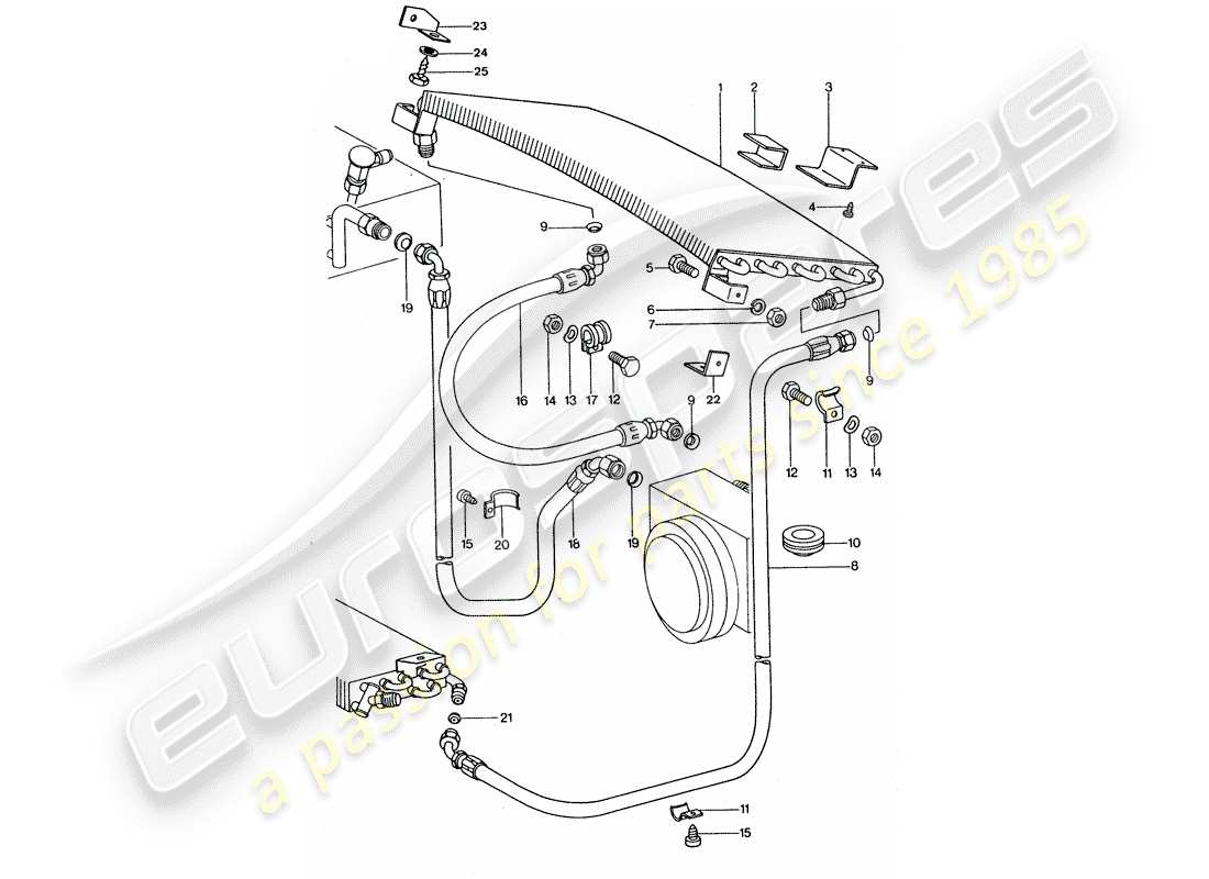 porsche 911 turbo (1977) air conditioner - capacitor - lines part diagram