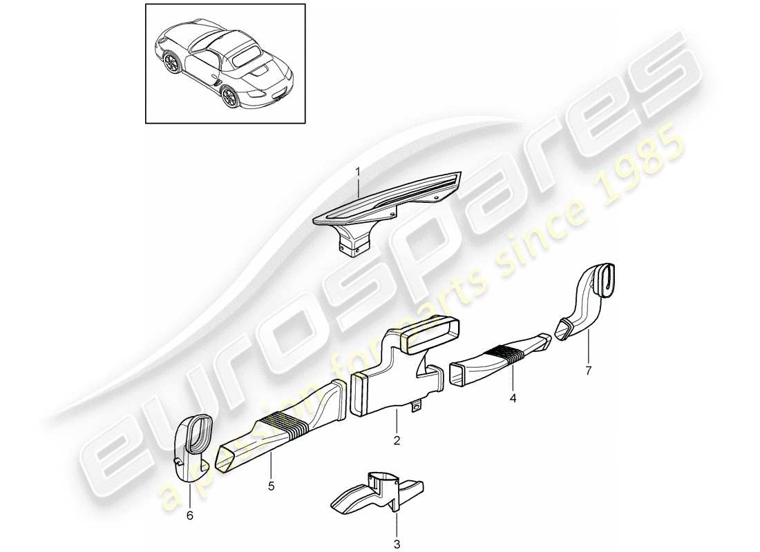 porsche boxster 987 (2009) heater parts diagram