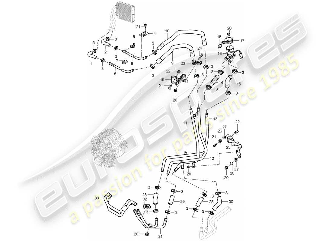 porsche cayenne (2010) heater part diagram