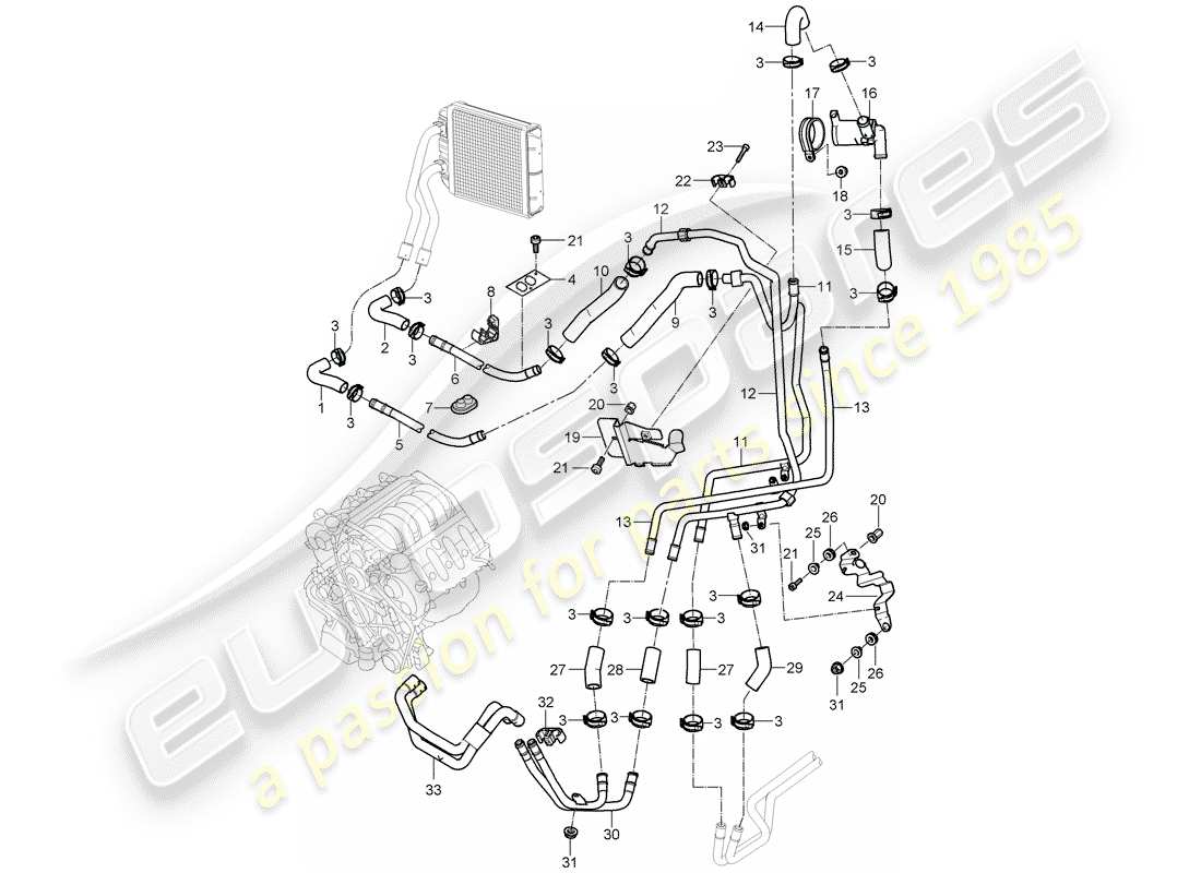 porsche cayenne (2006) air con./heating/aux. heater parts diagram