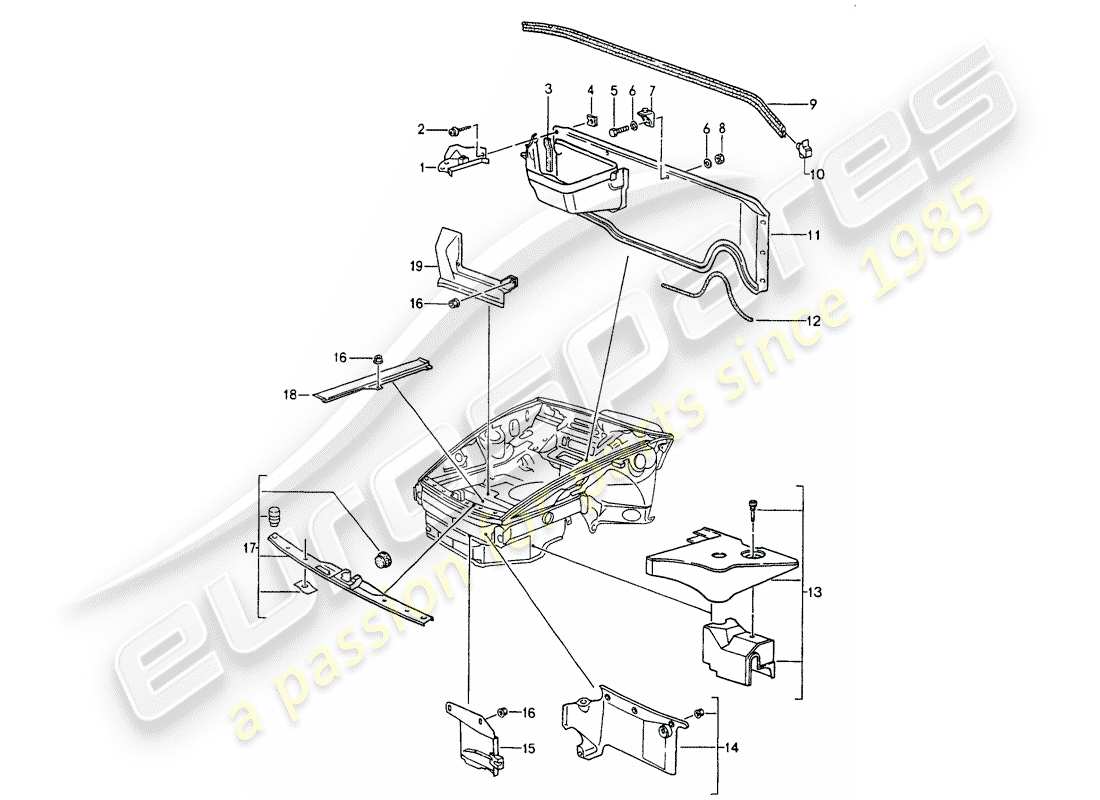 porsche 964 (1990) cover - front end part diagram