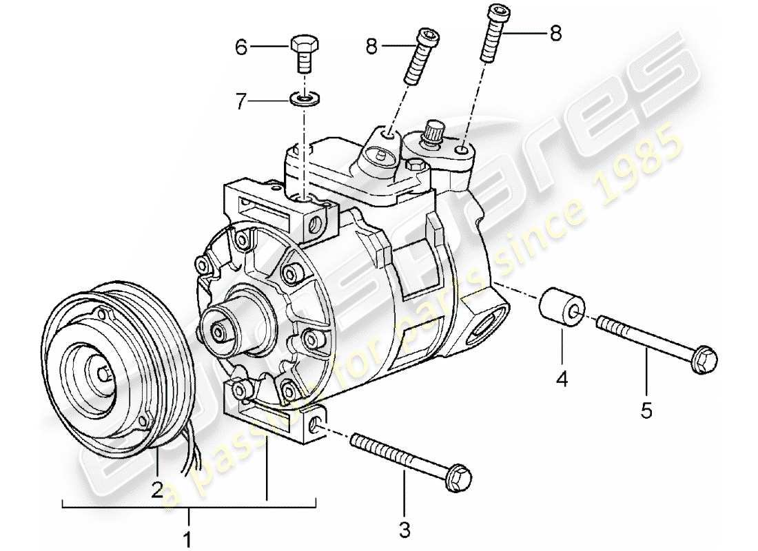 porsche boxster 986 (1999) compressor parts diagram