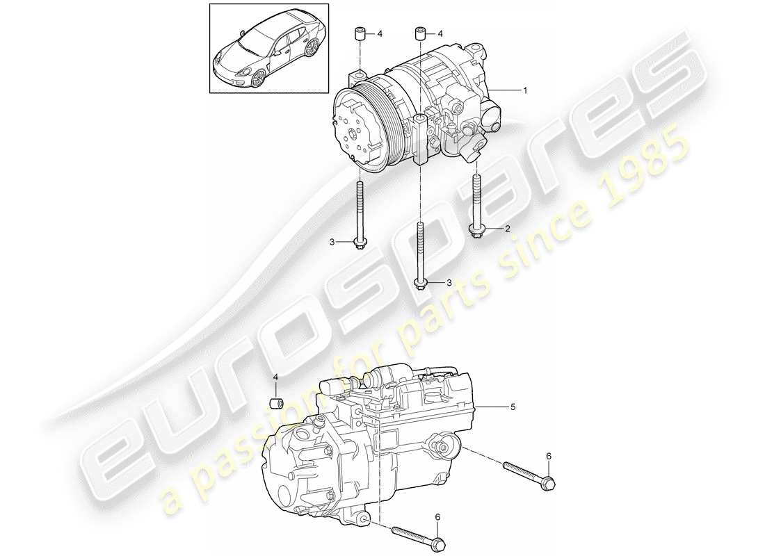 porsche panamera 970 (2016) compressor part diagram