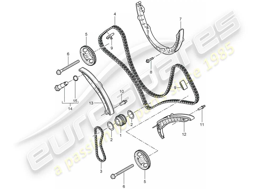 porsche cayenne (2008) timing chain part diagram