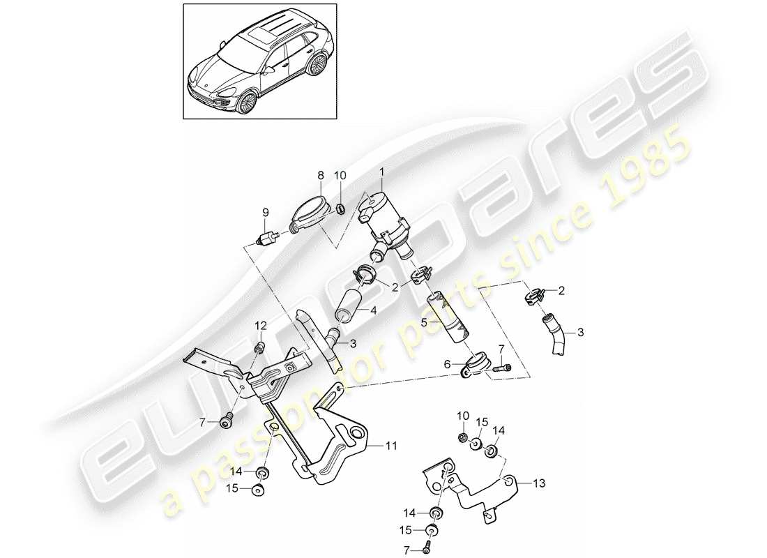 porsche cayenne e2 (2012) heater parts diagram