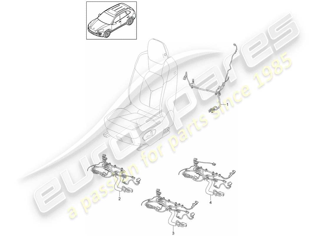 porsche cayenne e2 (2012) wiring harnesses part diagram