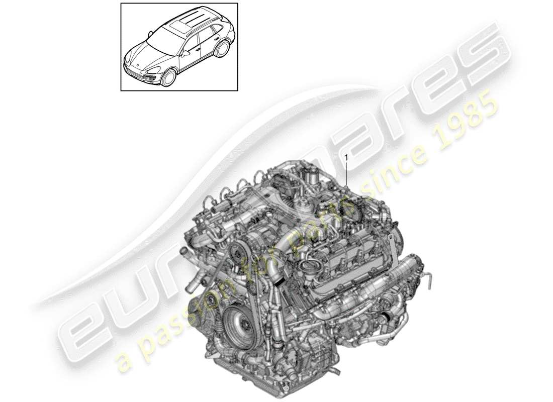 porsche cayenne e2 (2018) replacement engine part diagram