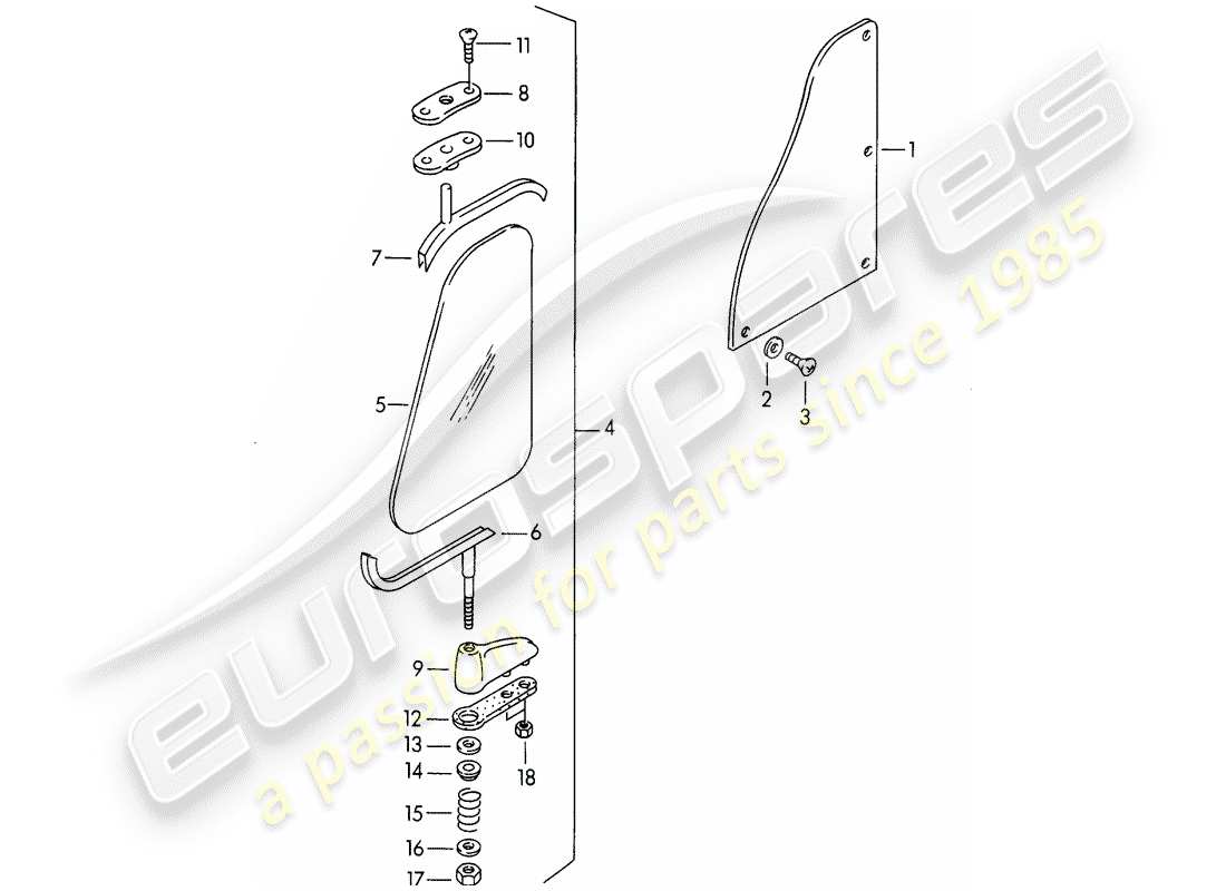 porsche 356/356a (1952) washer - special model parts diagram