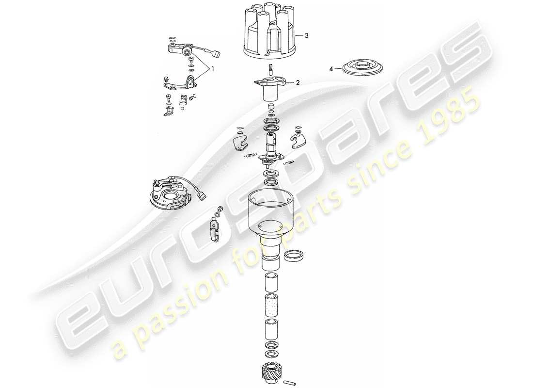 porsche 911 (1973) distributor - - bosch - part diagram