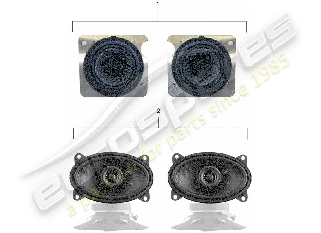 porsche classic accessories (2014) porsche classic - loudspeaker kit - sound system part diagram