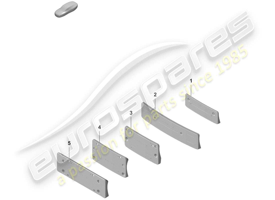 porsche 2019 license plate bracket part diagram