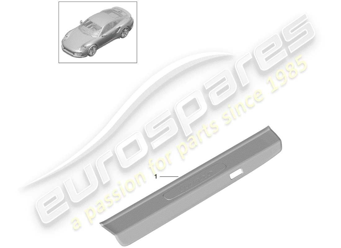 porsche 991 turbo (2015) scuff plate - sill panel parts diagram
