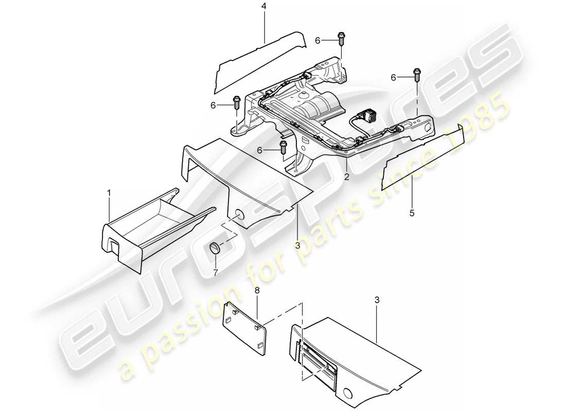 porsche cayenne (2008) seat frame part diagram