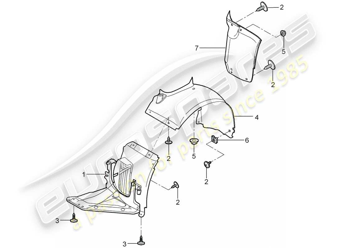 porsche cayman 987 (2007) trims part diagram