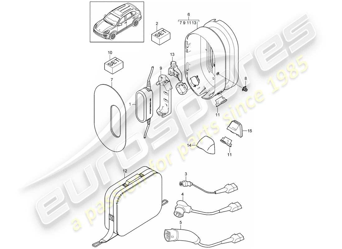 porsche cayenne e2 (2012) electronic unit part diagram