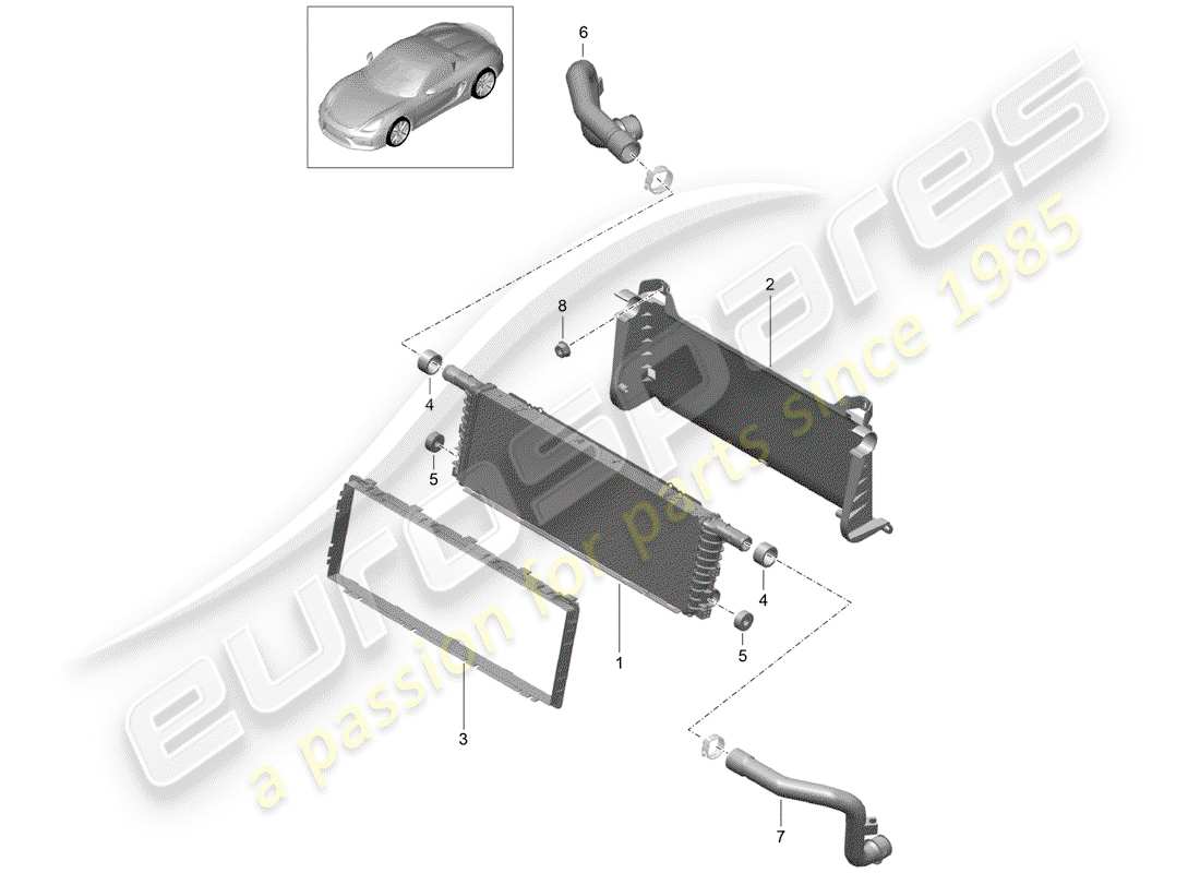 porsche 2016 radiator parts diagram