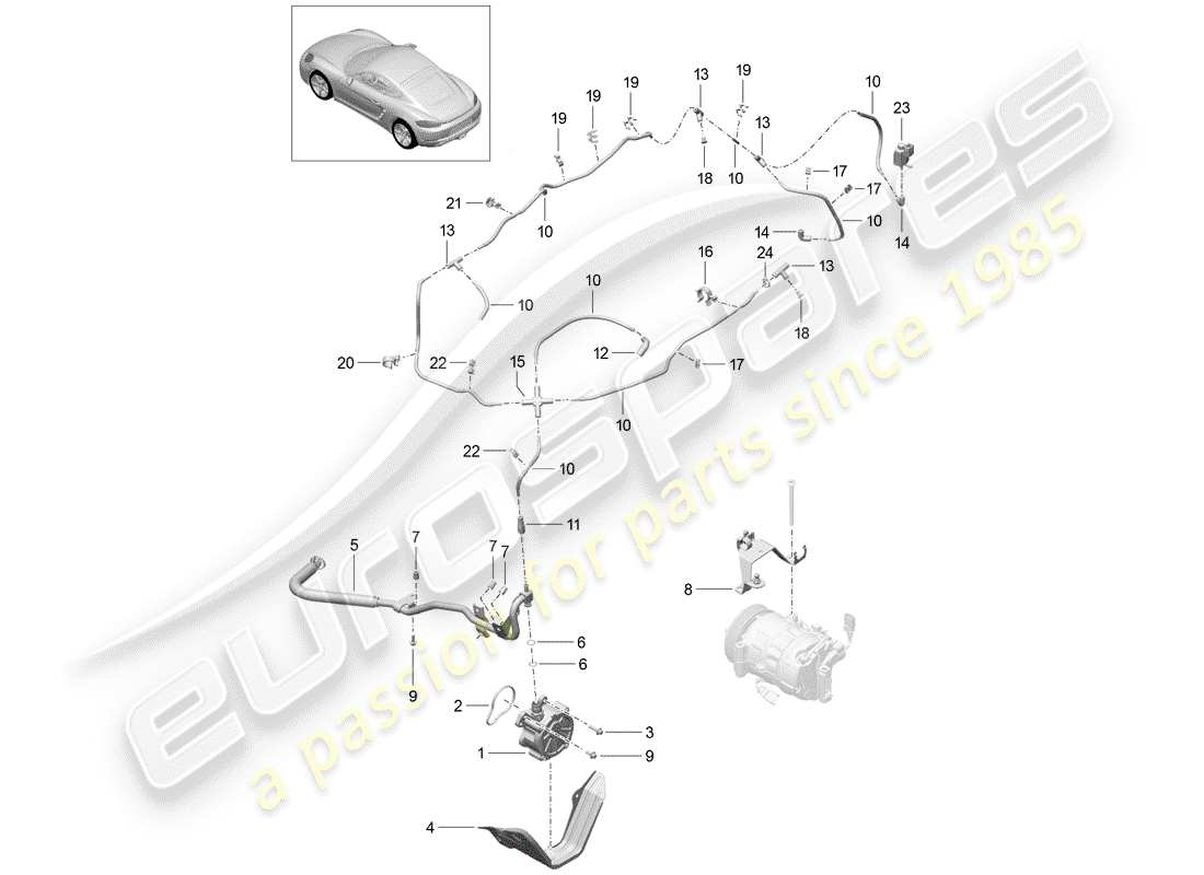 porsche 718 cayman (2018) vacuum system parts diagram