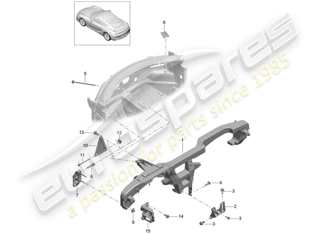 porsche 2016 retaining frame part diagram