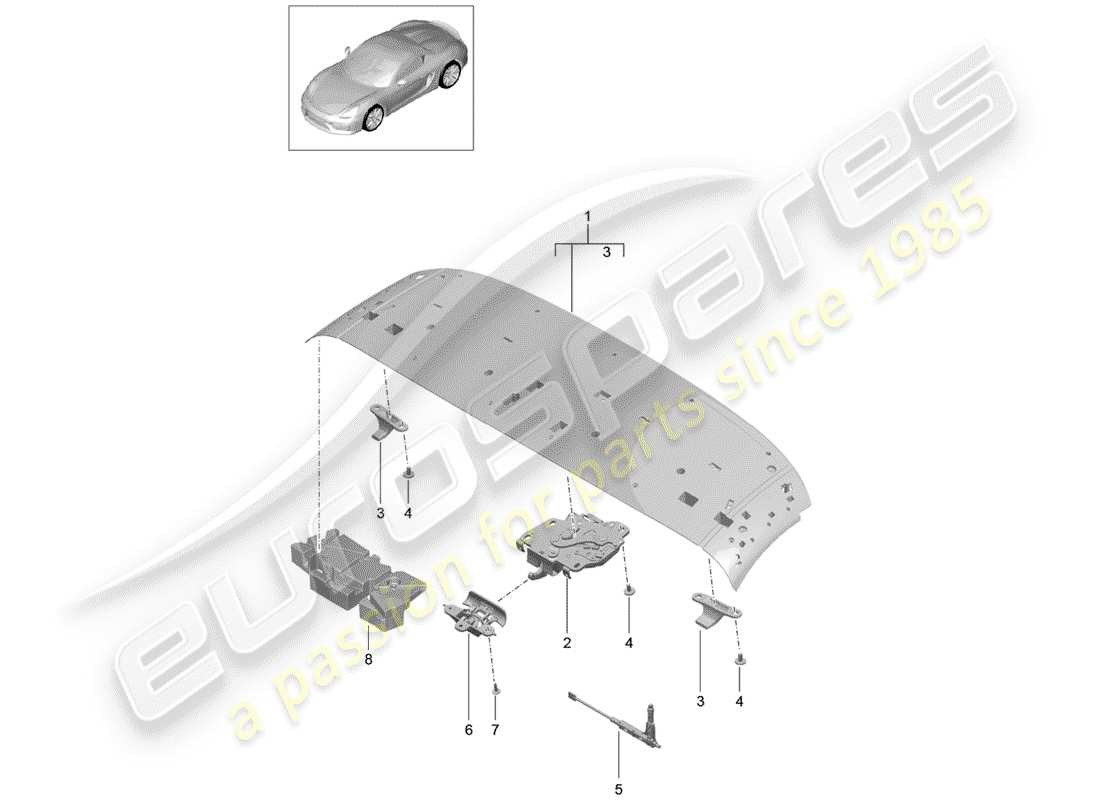 porsche 2016 top frame parts diagram